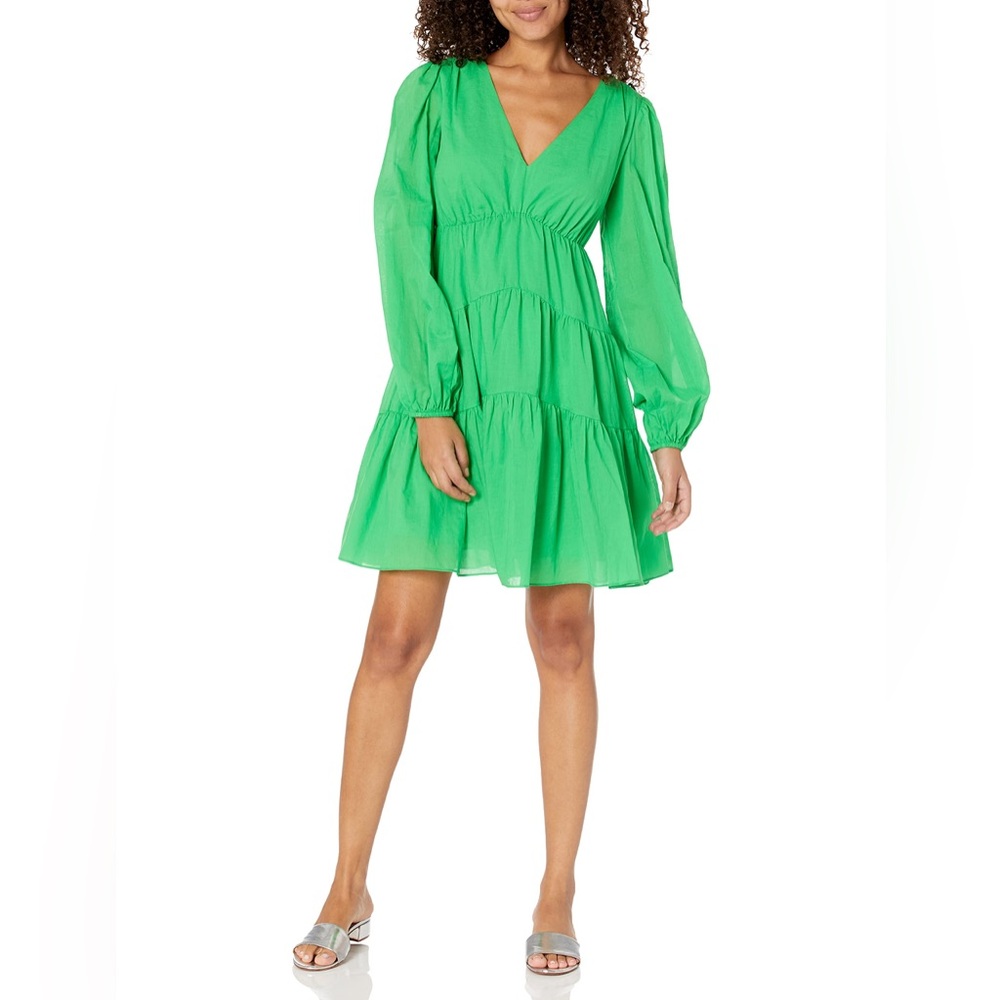 Trina Turk Women's A Line Cotton Dress, Vert XS nwt